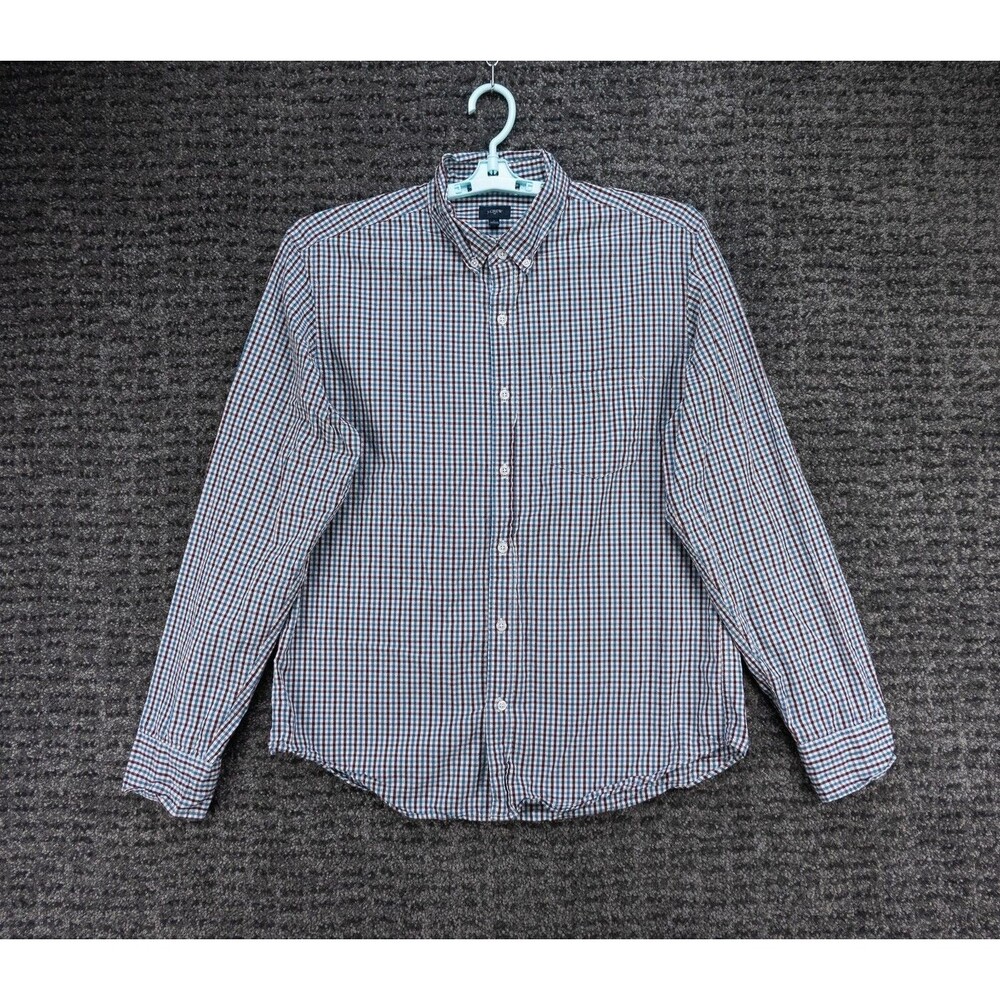 J Crew Shirt Mens Large Multicolor Gingham Plaid Long Sleeve Casual City Preppy